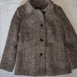 London Fog Wool Blend Tweed Peacoat - Size PL